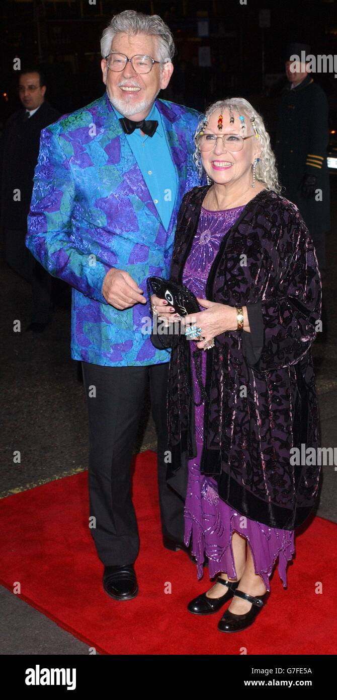 Rolf Harris and his wife Alwen arrive for the Variety Club of Great Briatain Showbusiness Awards at the London Hilton in Park Lane. Stock Photo