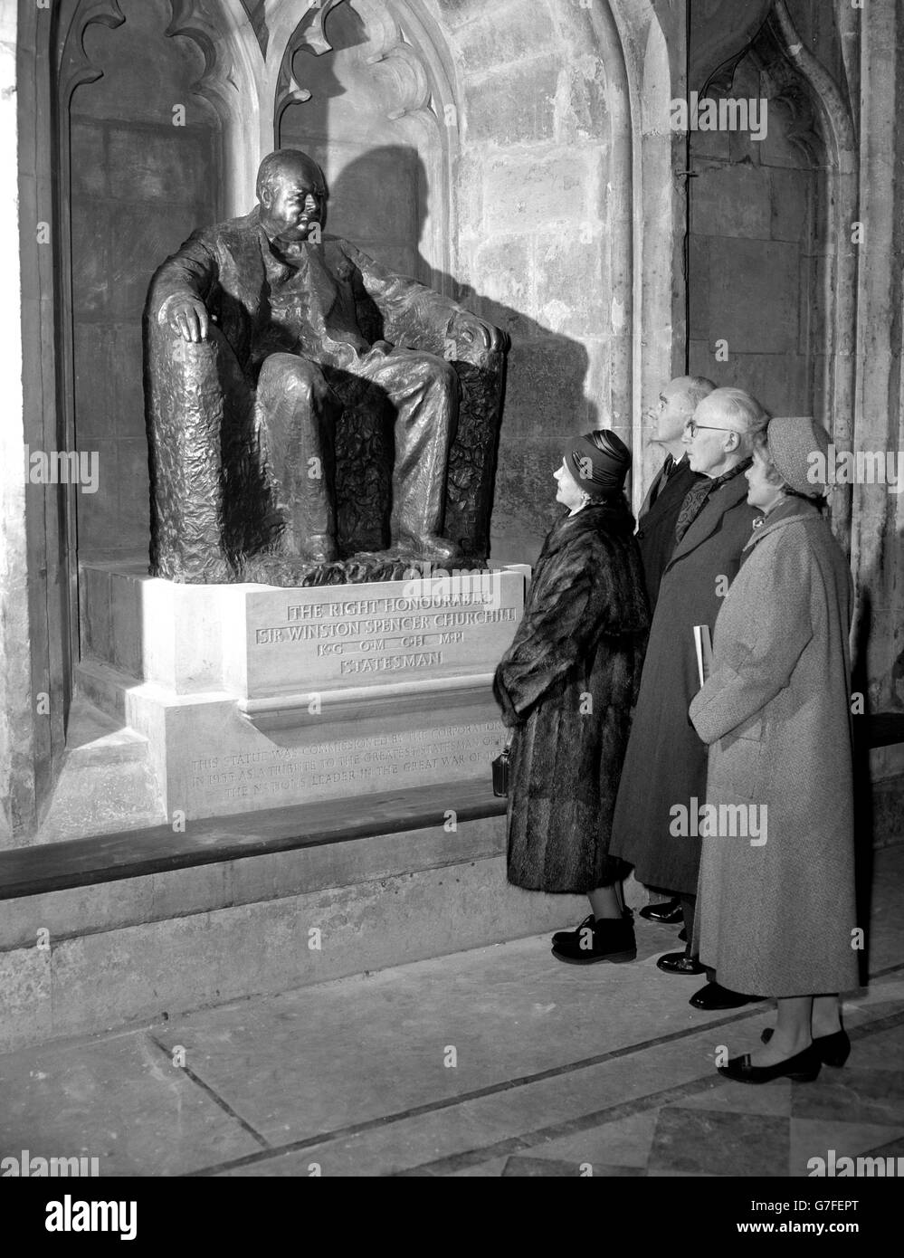 Politics - Sir Winston Churchill Statue - Guildhall, London Stock Photo