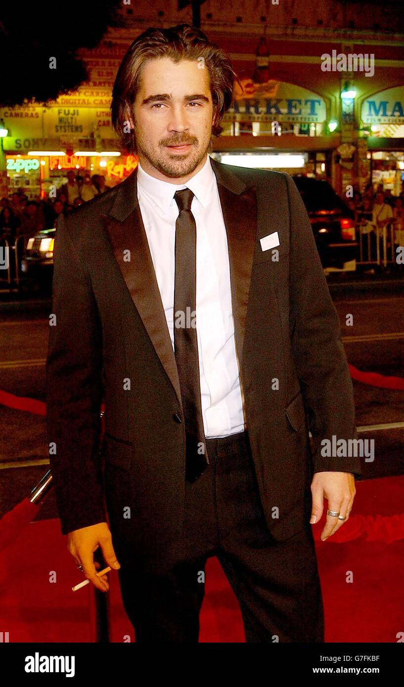 Actor Colin Farrell arrives for the premiere of his latest film Alexander, held in Los Angeles, USA. Stock Photo
