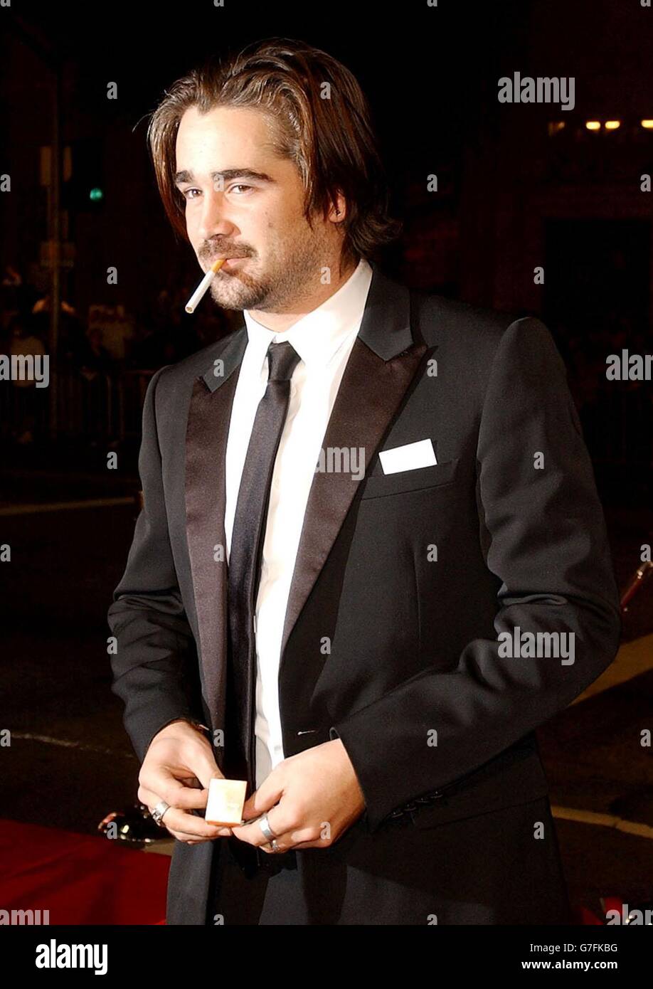 Actor Colin Farrell arrives for the premiere of his latest film Alexander, held in Los Angeles, USA. Stock Photo