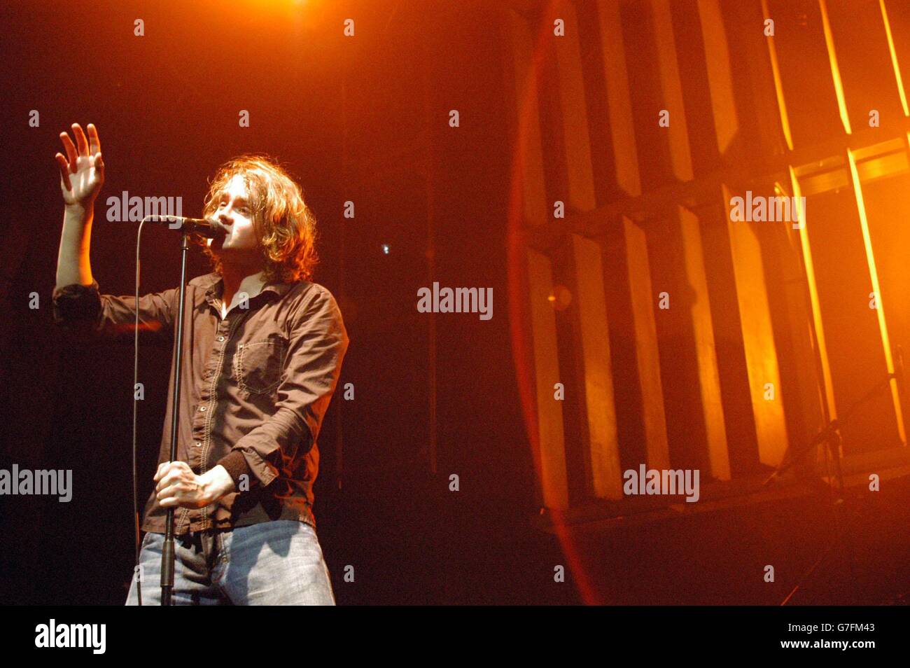 Keane performing at the Corn Exchange. Keane lead singer Tom Chaplin