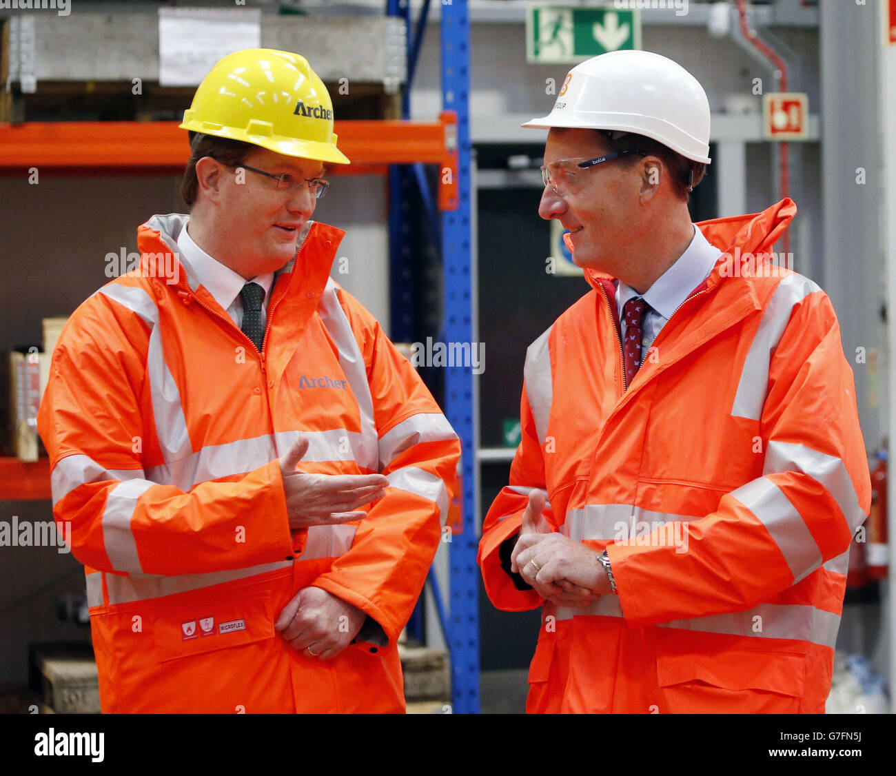 Treasury Chief Secretary Danny Alexander (left) talks to the chief executive of the Oil and Gas