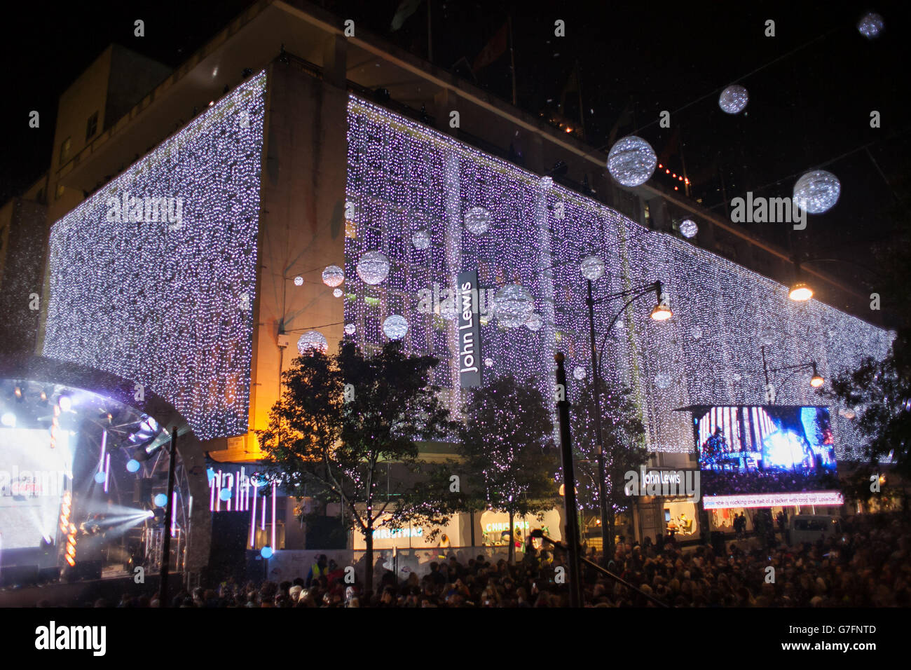 John Lewis is lit up during the switch on for this year's Oxford Street