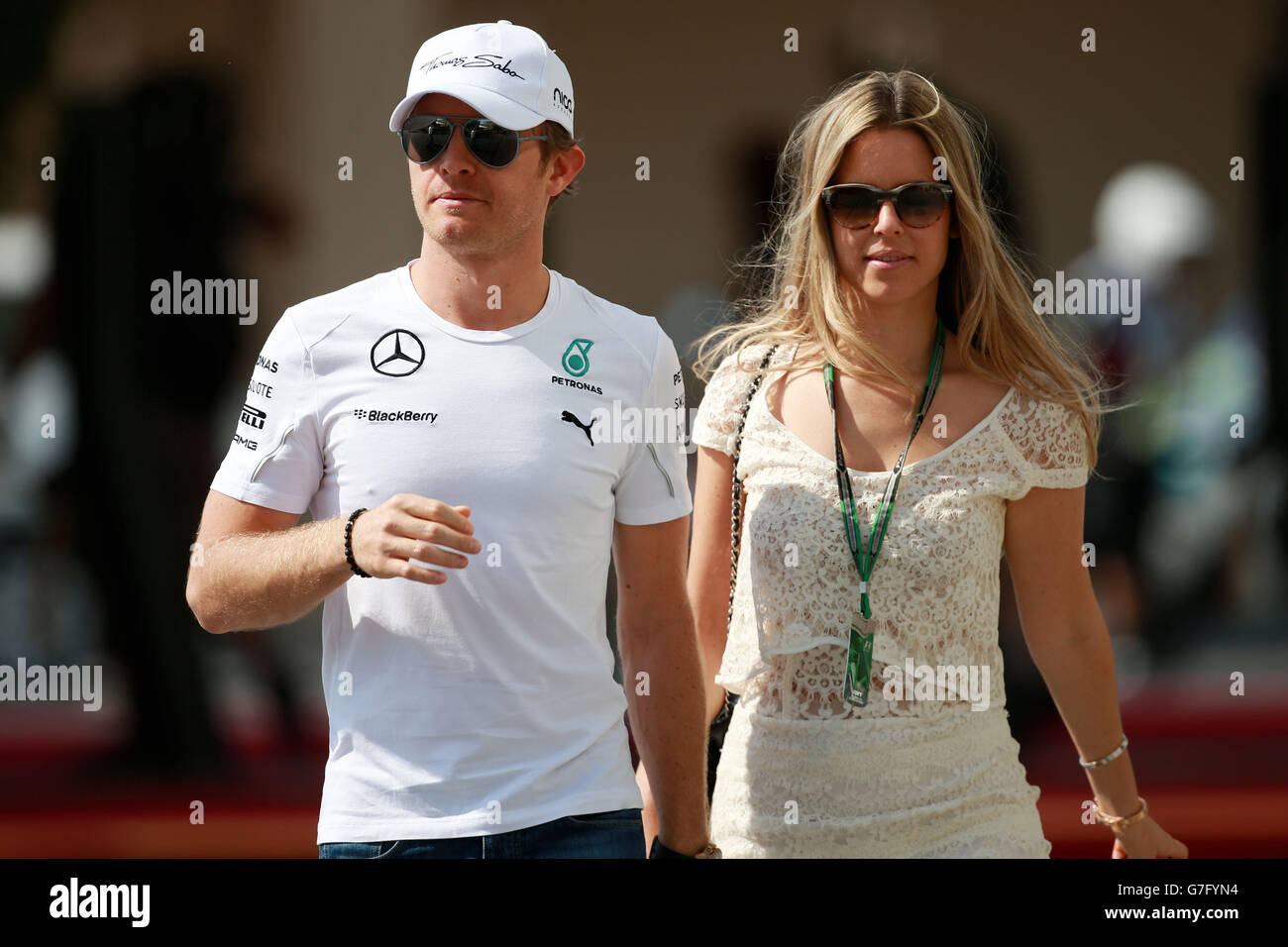 Mercedes Nico Rosberg With His Wife Vivian During First Practice Of