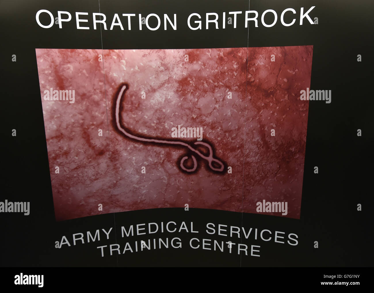 A operation sign on display at a replica medical camp at the Army ...