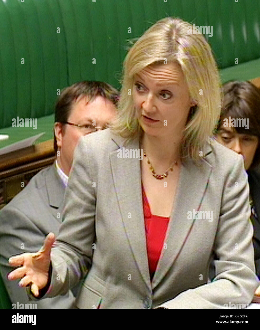 Environment Secretary Elizabeth Truss issues a statement in the House of Commons, London, on the first serious outbreak of bird flu for six years, at a duck breeding farm in Nafferton, near Driffield in East Yorkshire. Stock Photo