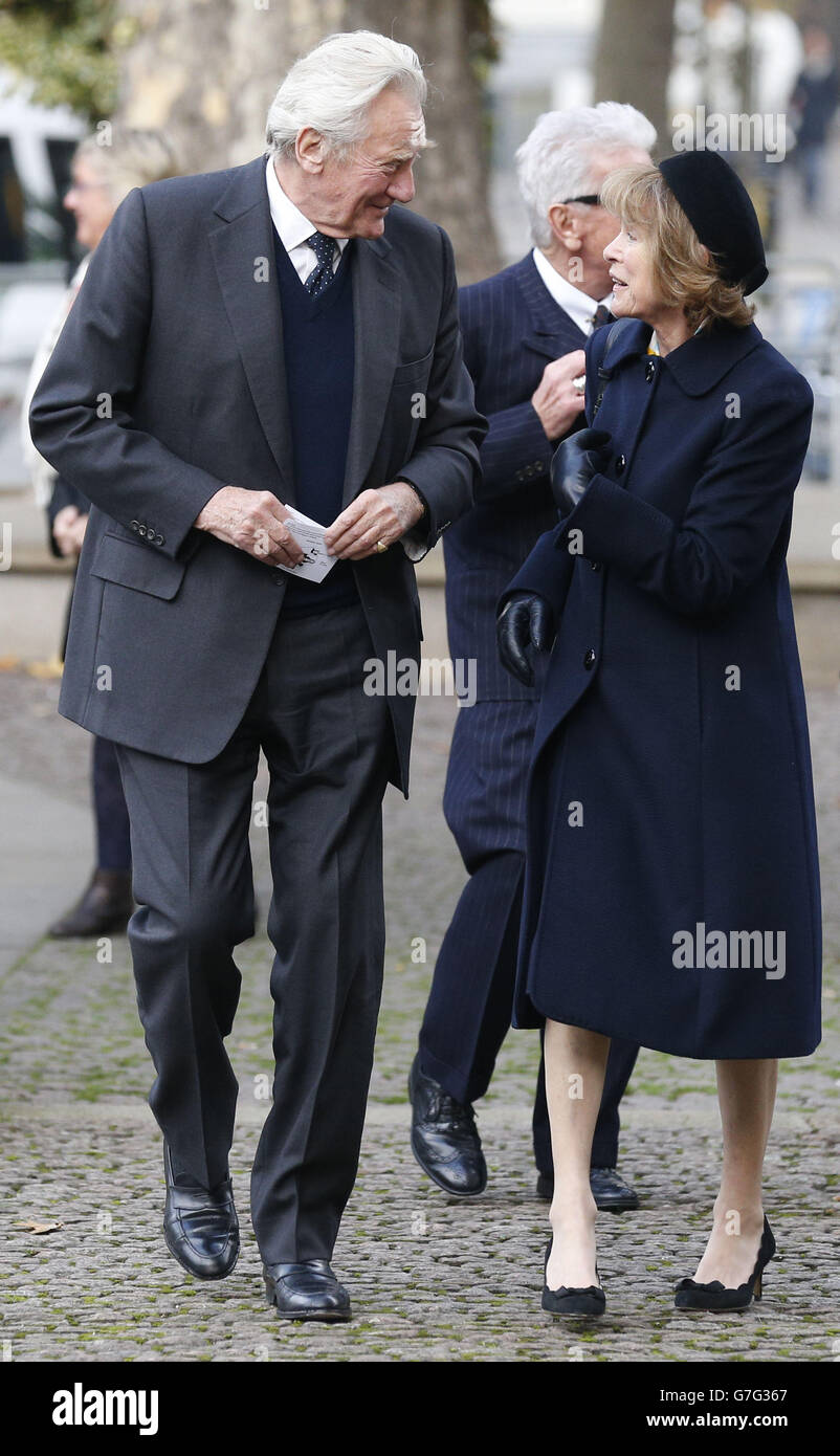 Lord Michael Heseltine and wife Anne attend a Service of Thanksgiving for the Life and Work of Lady Soames at Westminster Abbey, London. Stock Photo