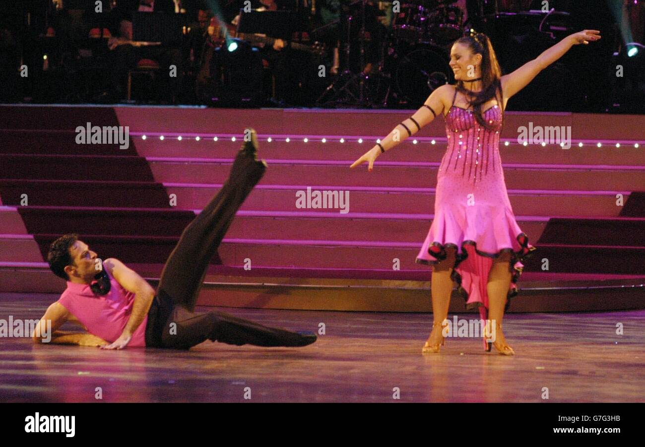 Contestants Jill Halfpenny and Darren Bennet during the final of BBC show Strictly Come Dancing at Blackpool Tower in Blackpool. Stock Photo