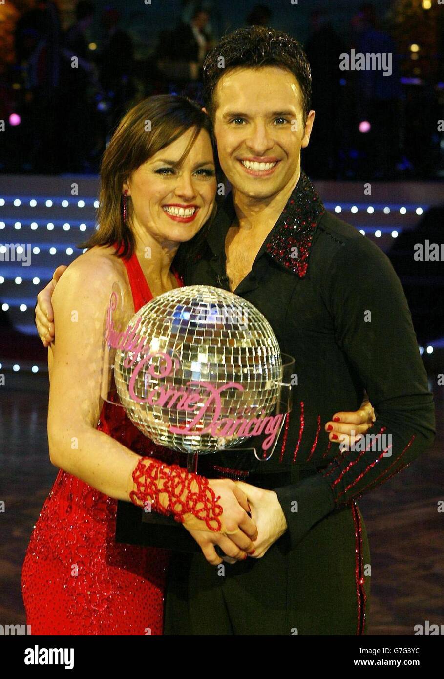 Contestants Jill Halfpenny and Darren Bennet, are announced as the winners, during the final of BBC show Strictly Come Dancing at Blackpool Tower in Blackpool. Stock Photo