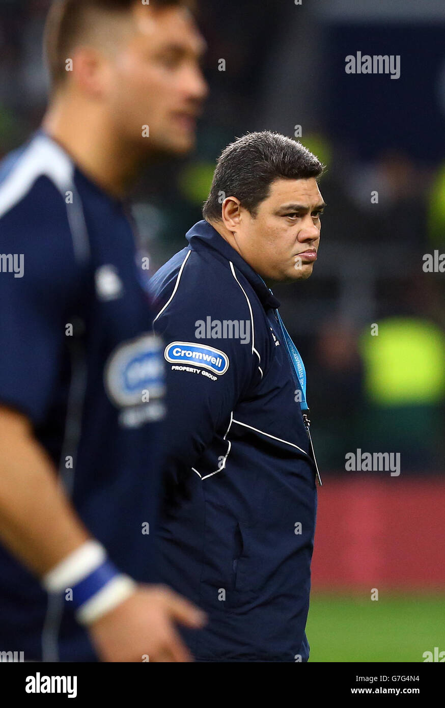 Samoa Head Coach Stephen Betham before the QBE International match at Twickenham, London. Stock Photo