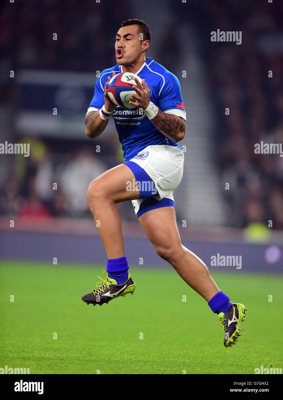 Samoa's Tusiata Pisi during the QBE International match at Twickenham, London. PRESS ASSOCIATION Photo. Picture date: Saturday November 22, 2014. See PA Story RUGBYU England. Photo credit should read: Adam Davy/PA Wire. Stock Photo