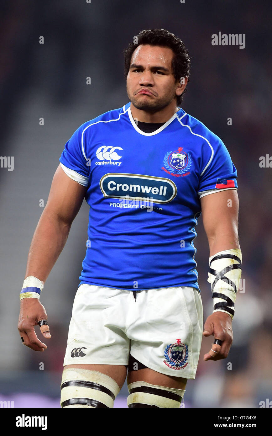 Samoa's Maurie Faasavalu during the QBE International match at Twickenham, London. PRESS ASSOCIATION Photo. Picture date: Saturday November 22, 2014. See PA Story RUGBYU England. Photo credit should read: Adam Davy/PA Wire. Stock Photo
