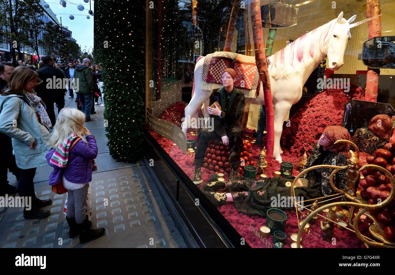 A section of the Christmas window displays at Selfridges department