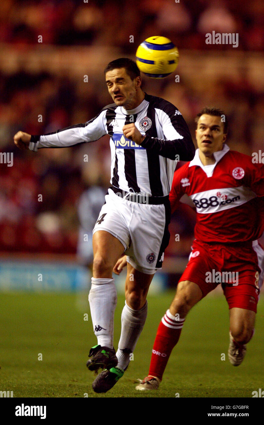 Soccer - UEFA Cup - Group E - Middlesbrough v Partizan Belgrade. Zoran Mirkovic, Partizan Belgrade Stock Photo