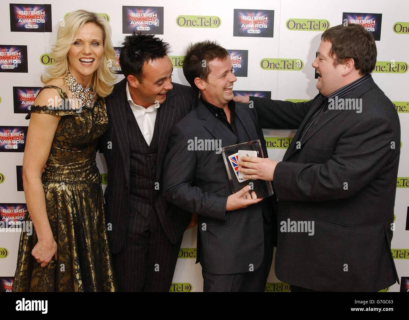 Ant McPartlin (second left) and Declan Donnelly (second right) with their  joint award for Best Comedy Entertainment Personality, presented by Linda  Barker and Johnny Vegas Stock Photo - Alamy