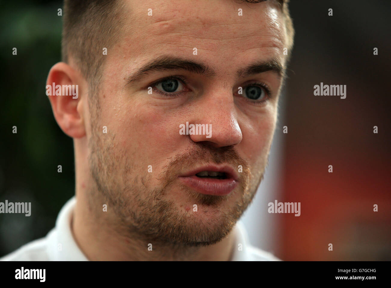 Boxer Frankie Gavin after signing with Matchroom Boxing during a press conference at the Old Library, Birmingham. Stock Photo