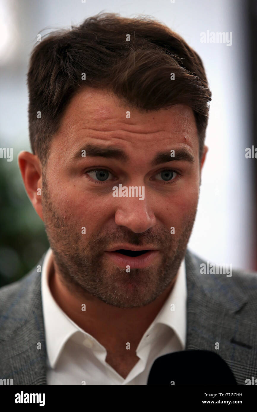 Boxing - Matchroom Announcement - The Old Library. Promoter Eddie Hearn (left) during a press conference announcing the signing of Boxer Frankie Gavin at the Old Library, Birmingham. Stock Photo