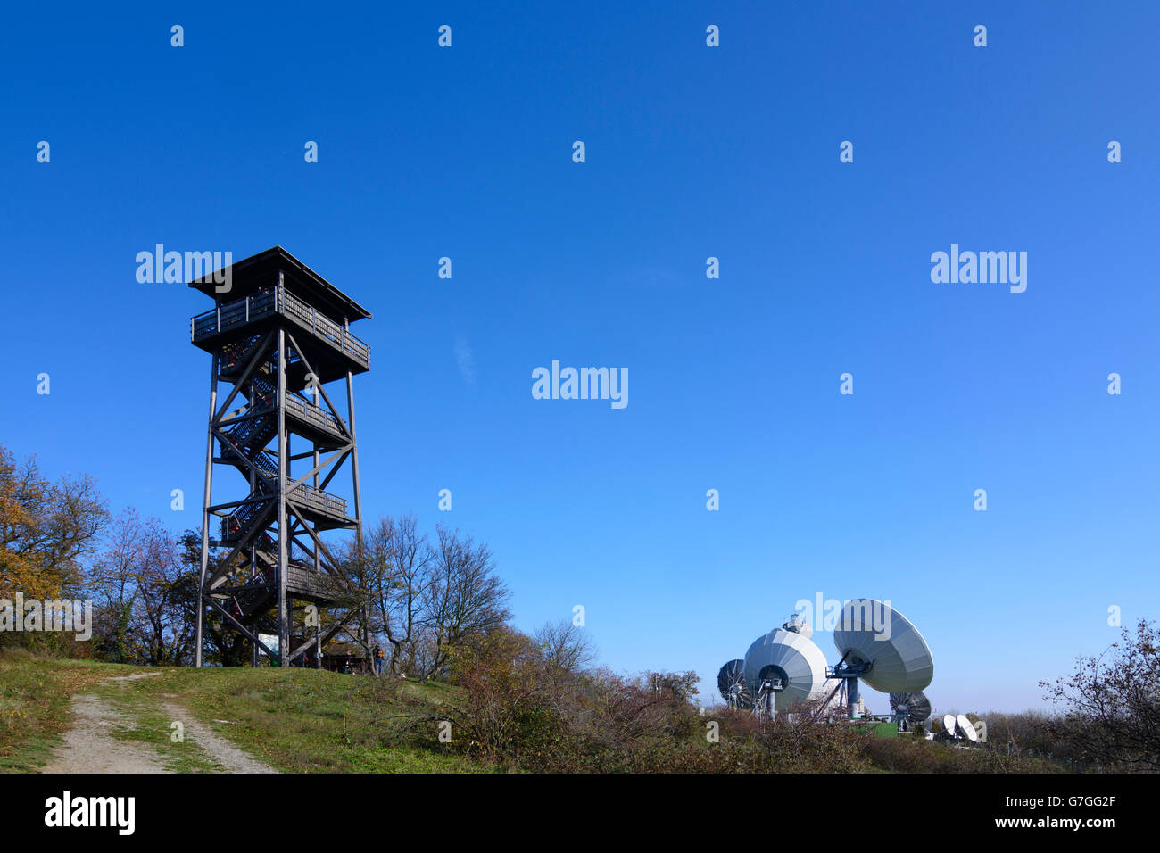 Lookout Königswarte and radio listening station of the Military Intelligence Agency ( Armed Forces ), Berg, Austria, Niederöster Stock Photo