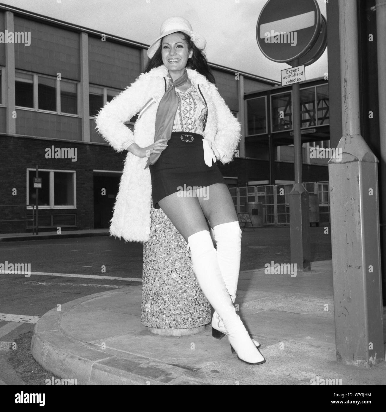 Miss Yugoslavia, Radmila Zivkovic, 20, on her arrival at Heathrow Airport. She is visiting London for the finals of the Miss World contest at the Royal Albert Hall. Stock Photo