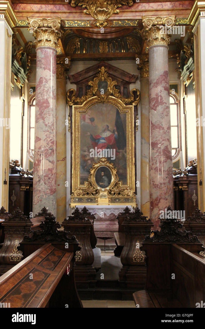 Lateral chapel in the Jesuitenkirche in Vienna (Austria). Stock Photo