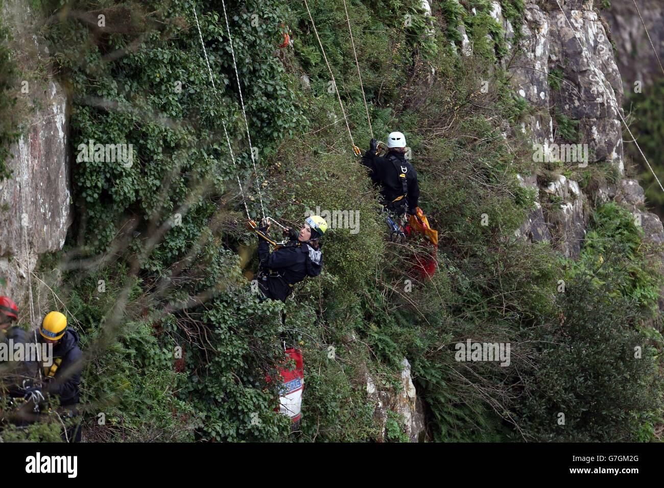 Avon and Somerset Police during the search at Avon Gorge for missing mother Charlotte Bevan and her newborn baby girl Zaani Tiana Bevan Malbrouck, where it has been announced that their bodies have been discovered. Stock Photo