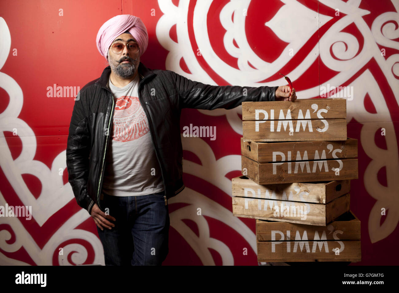 Anglo-Indian chef and comedian Hardeep Singh Kohli at the Pukka Pimm's Pop-up restaurant on 133 Bethnal Green Road, east London. PRESS ASSOCIATION Photo. Picture date: Thursday December 4, 2014. According to Pimm's, the biggest secret for curry-house enthusiasts across the country is a refreshing glass of Pimm's making it the perfect companion for an Indian curry. Open to the public from 12pm-6pm on Saturday 6th December 2014. Photo credit should read: David Parry/PA Wire Stock Photo