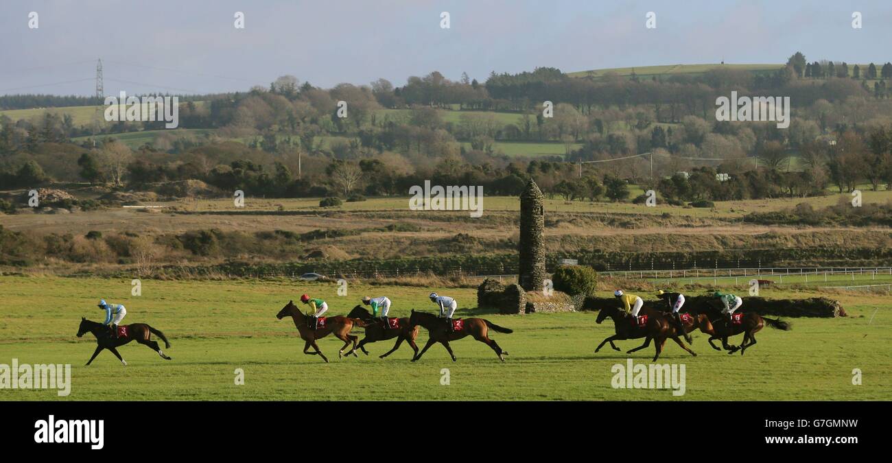 Horse Racing Punchestown Racecourse Stock Photo Alamy