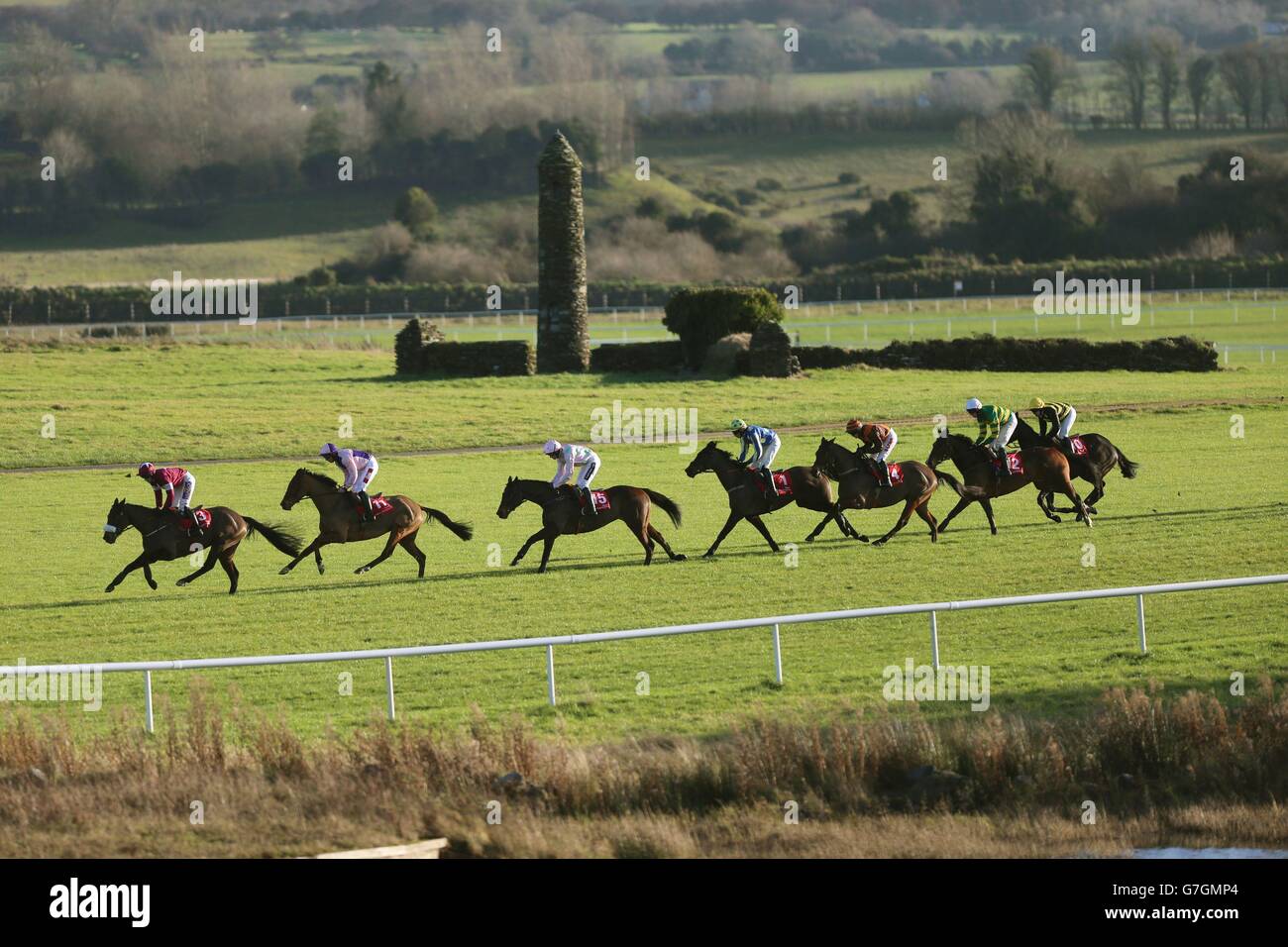 Horse Racing Punchestown Racecourse Stock Photo Alamy