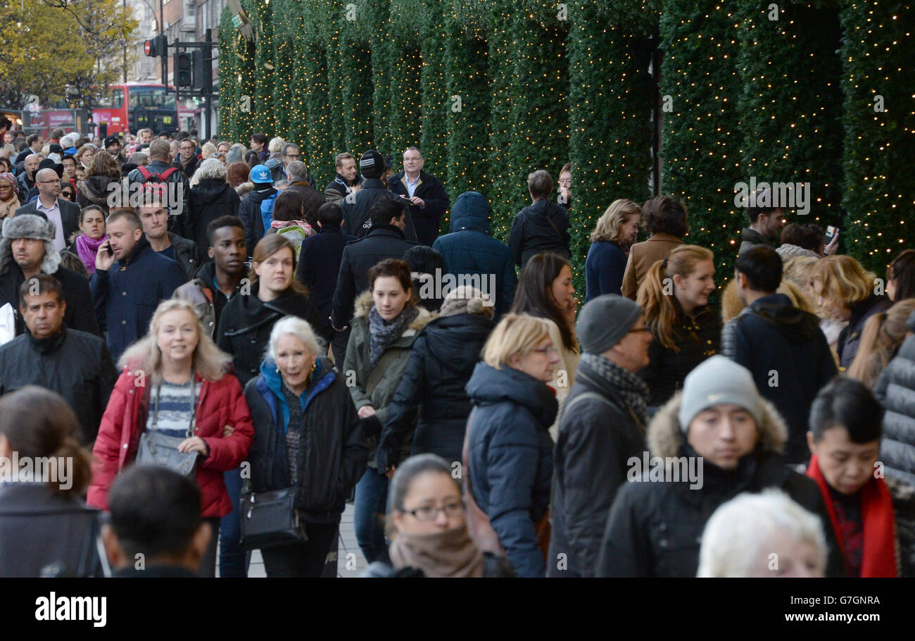 Shoppers on Oxford Street in London on what is being called Manic