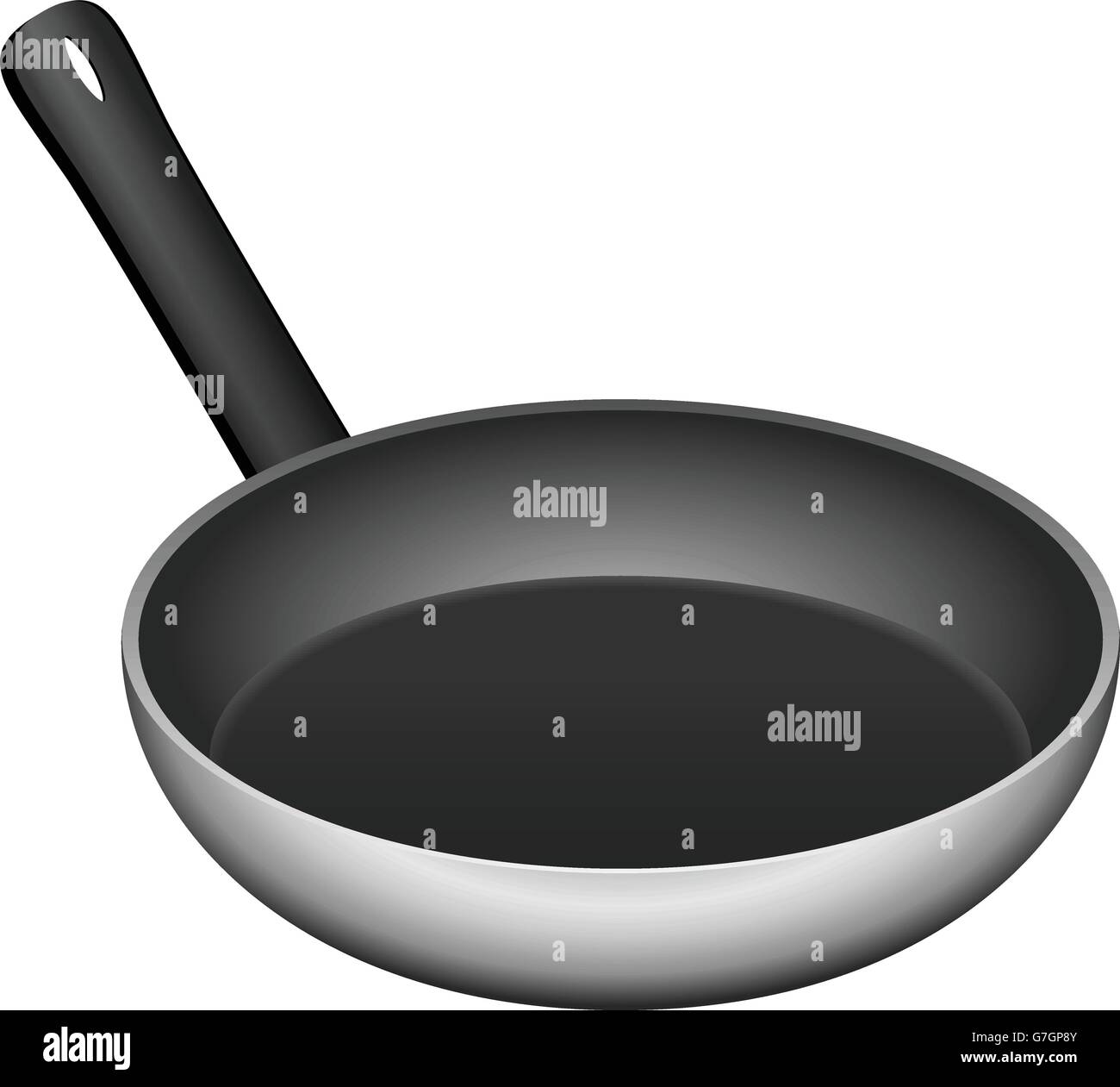 Frying pan on a white background. Vector illustration Stock Vector