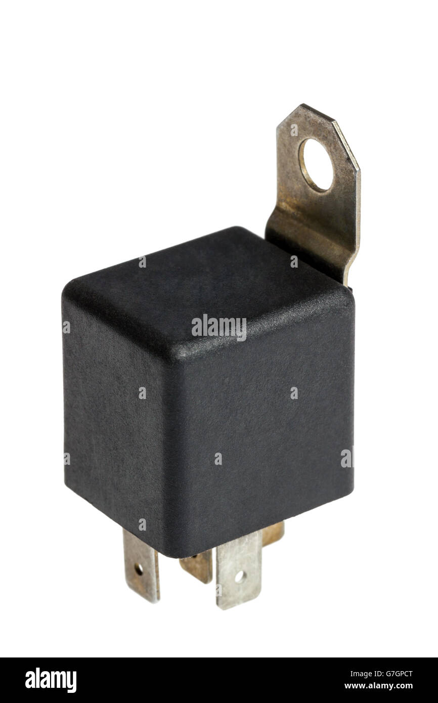 Electronic collection - Car electromagnetic relay switch isolated on white background Stock Photo