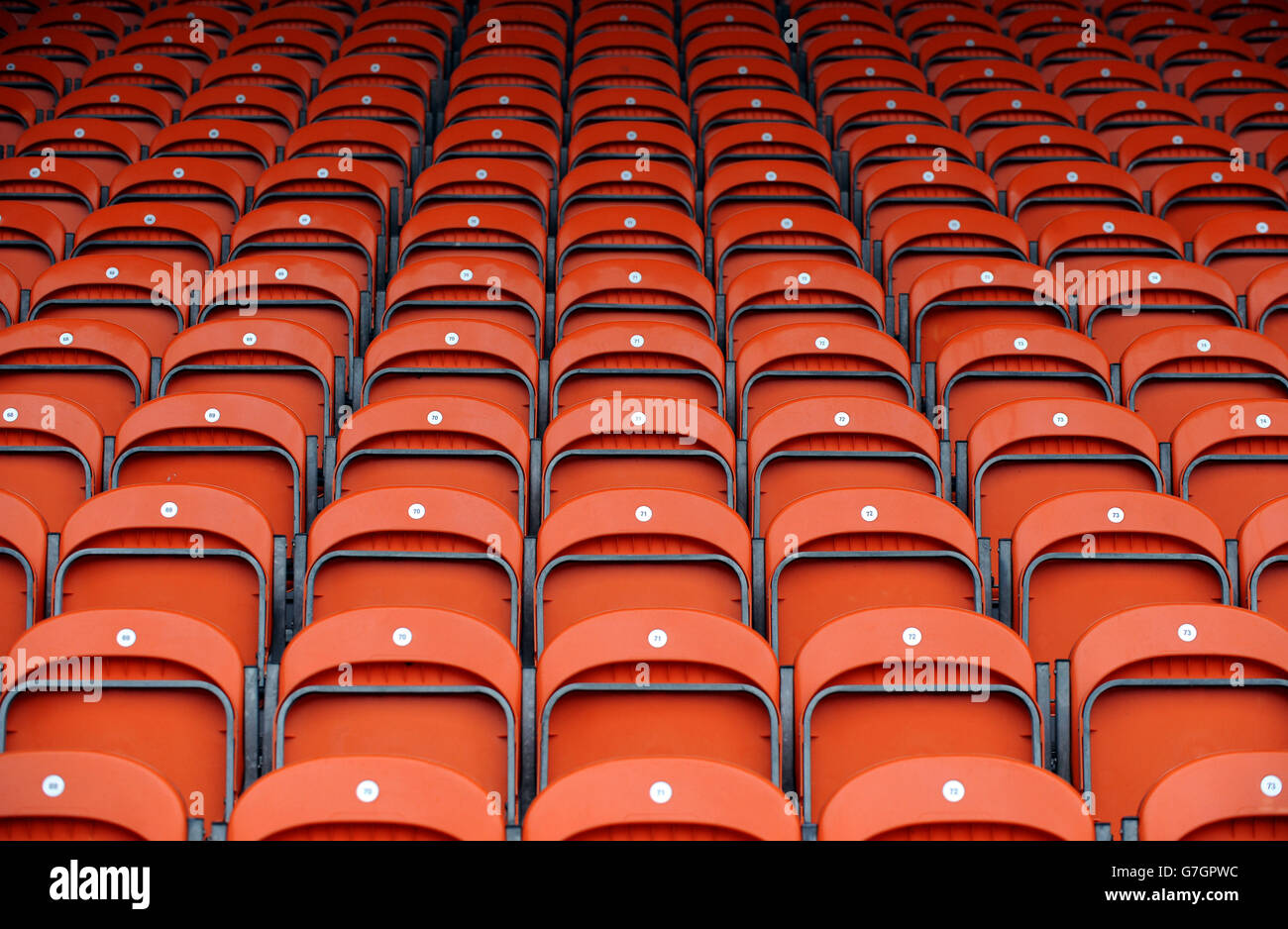 Soccer - Sky Bet Championship - Blackpool v Birmingham City - Bloomfield Road. Empty seats at Bloomfield Road Stock Photo
