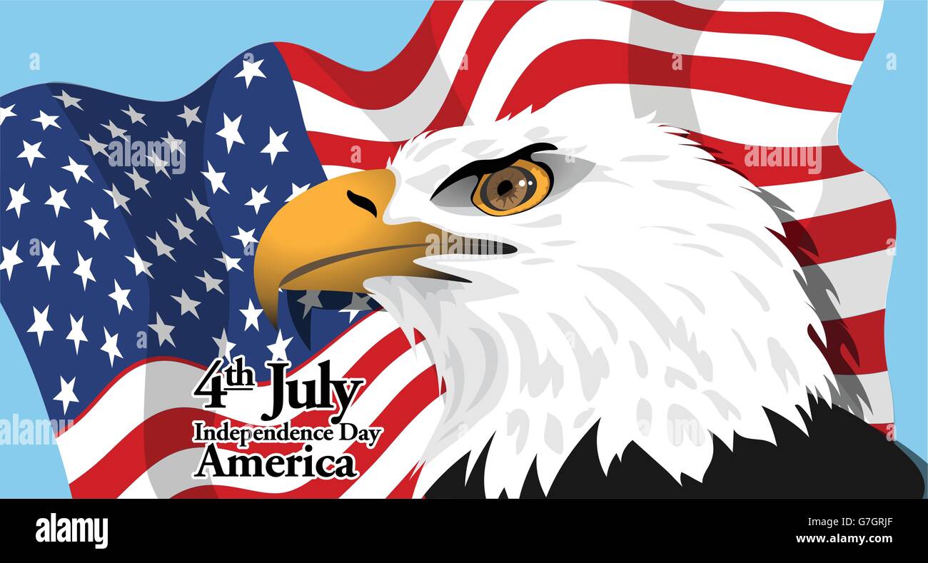 Happy 4th Of July Eagle Flag