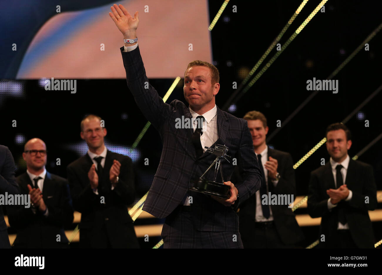 Sports Personality Lifetime Achievement Award winner Sir Chris Hoy during the 2014 Sports Personality of the Year Awards at the SSE Hydro, Glasgow. Stock Photo