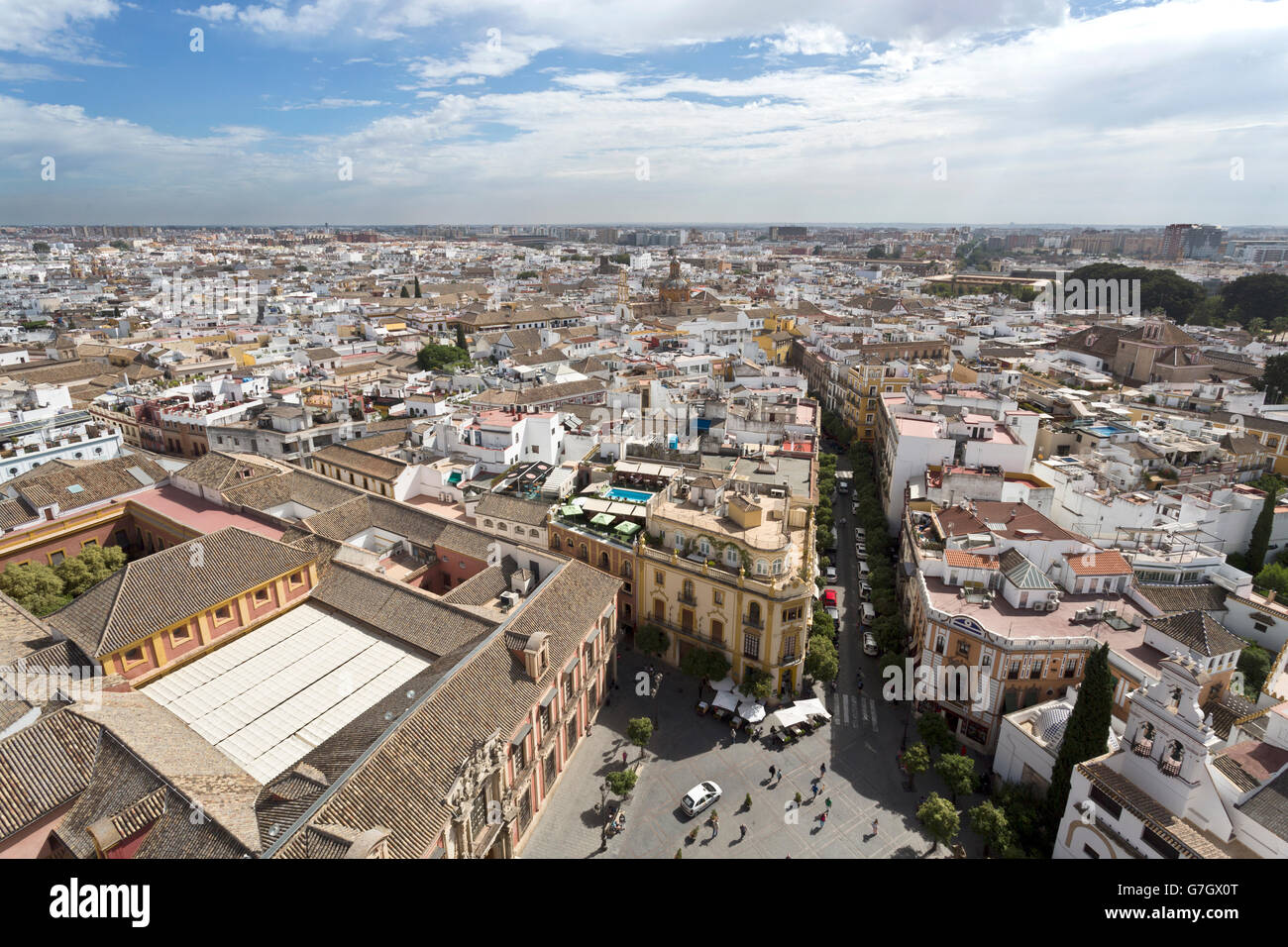 View of Seville, the capital and largest city of the autonomous community of Andalusia, Spain Stock Photo