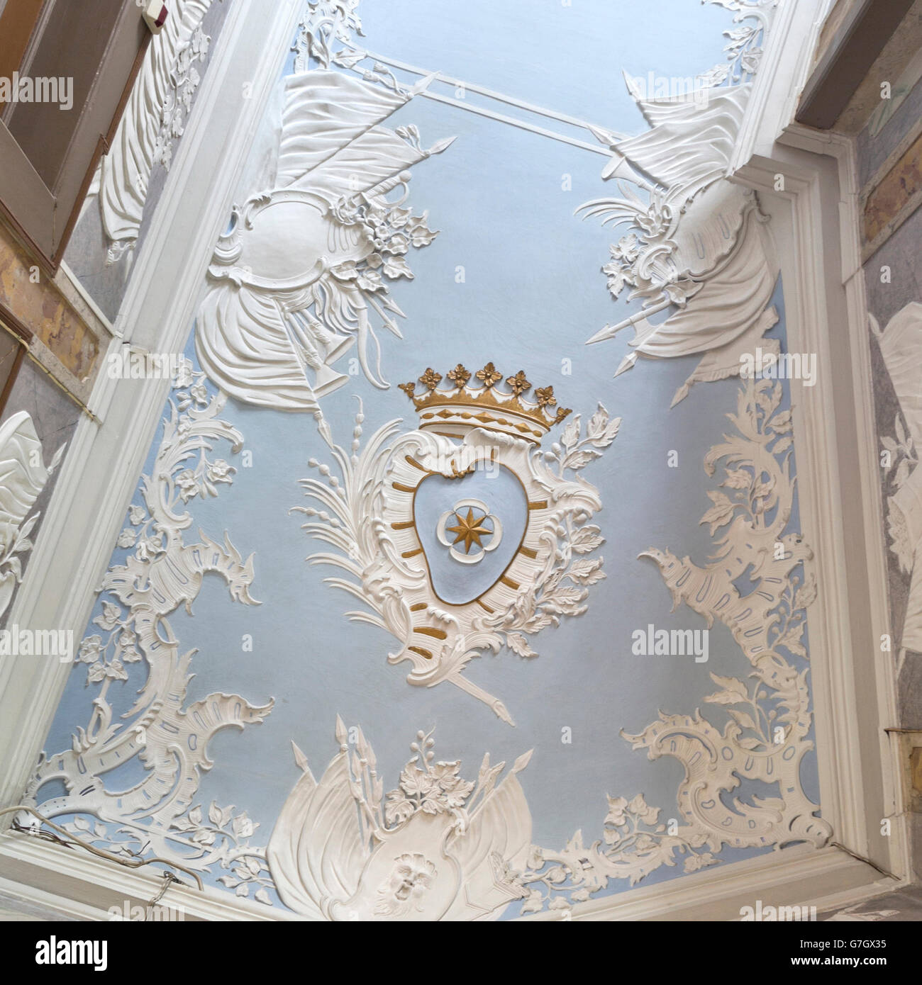 Detail Of A Magnificent Rococo Stucco Ceiling Of The Concordia