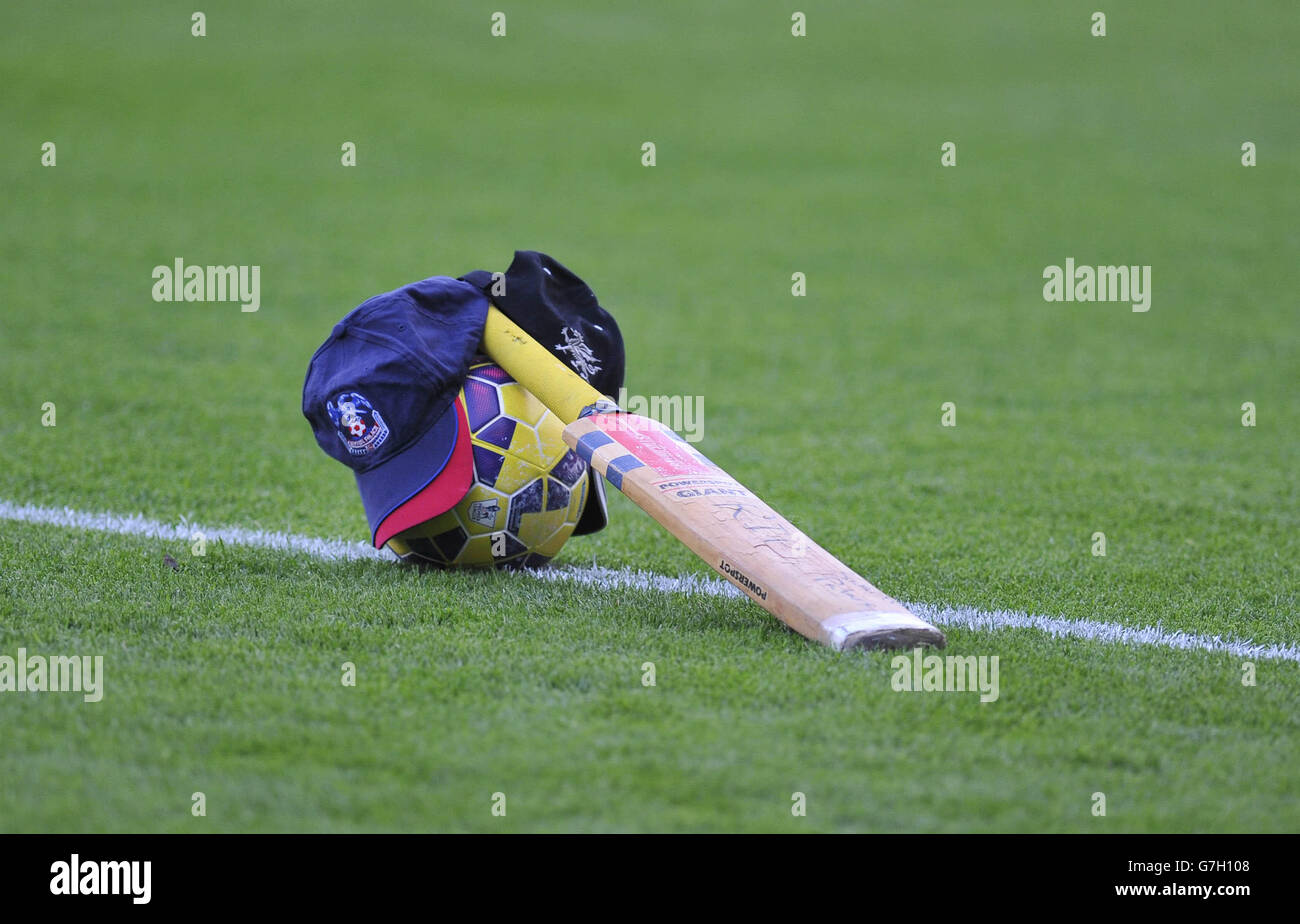 A cricket bat in remembrance of Australian cricketer Phillip Hughes