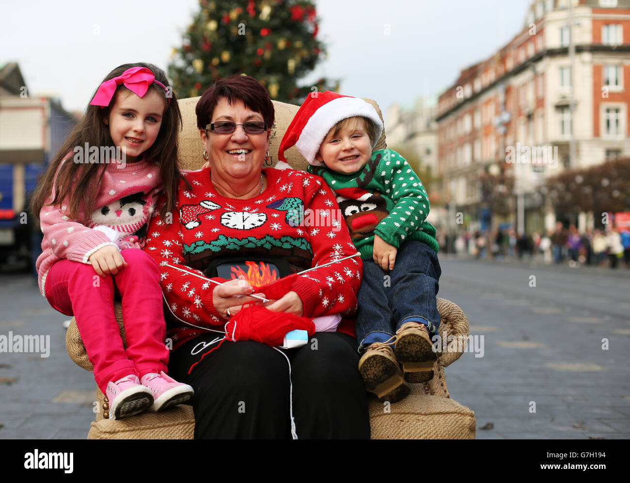 Christmas jumpers - Dublin Stock Photo