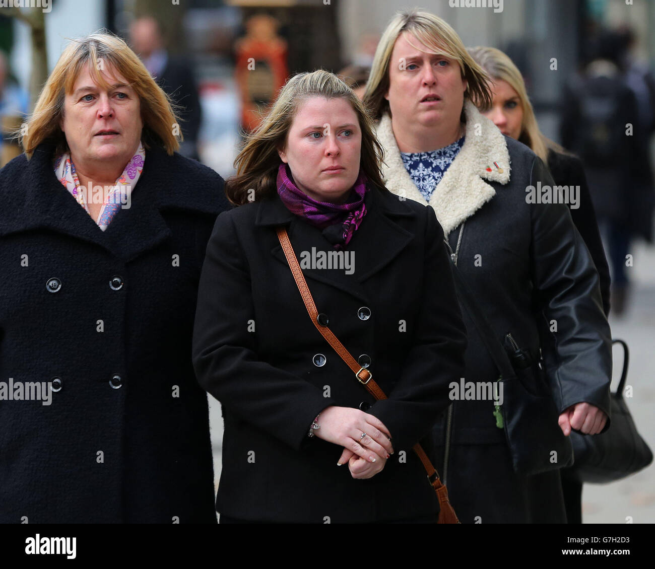 Rebecca Rigby (centre), the wife of murdered soldier Lee Rigby, arrives ...