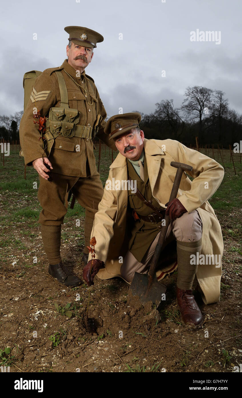 Ian Church (left) and Tim Richardson (right) plant the first tree in