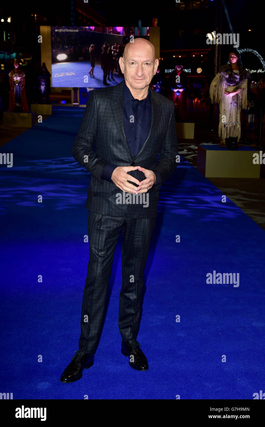 Sir Ben Kingsley attending the European film premiere of Night of the Museum: Secret Of The Tomb at Empire Leicester Square, London. Stock Photo