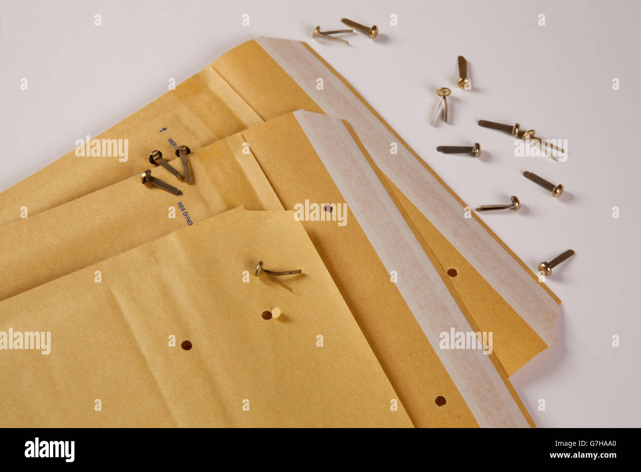 Mailing bag, padded, DIN A 5, brass fasteners Stock Photo