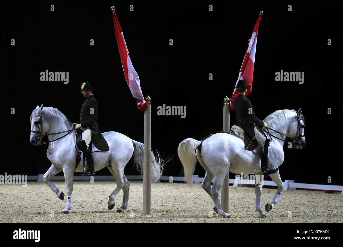 The Spanish Riding School of Vienna rehearse ahead of their UK tour at