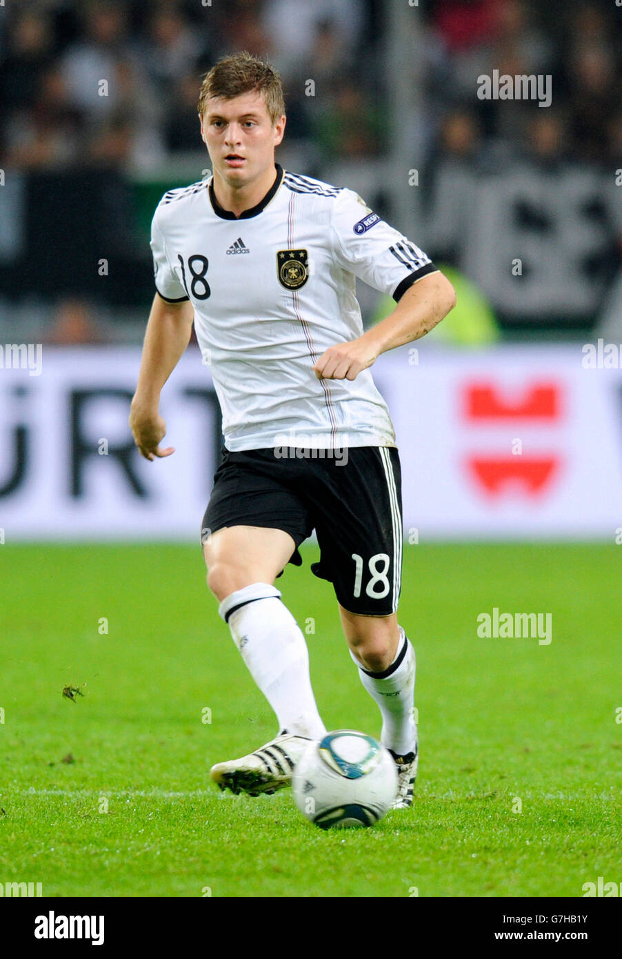 Toni Kroos, Germany, football qualification match for the UEFA European championship 2012, Germany - Belgium 3:1, ESPRIT Arena Stock Photo