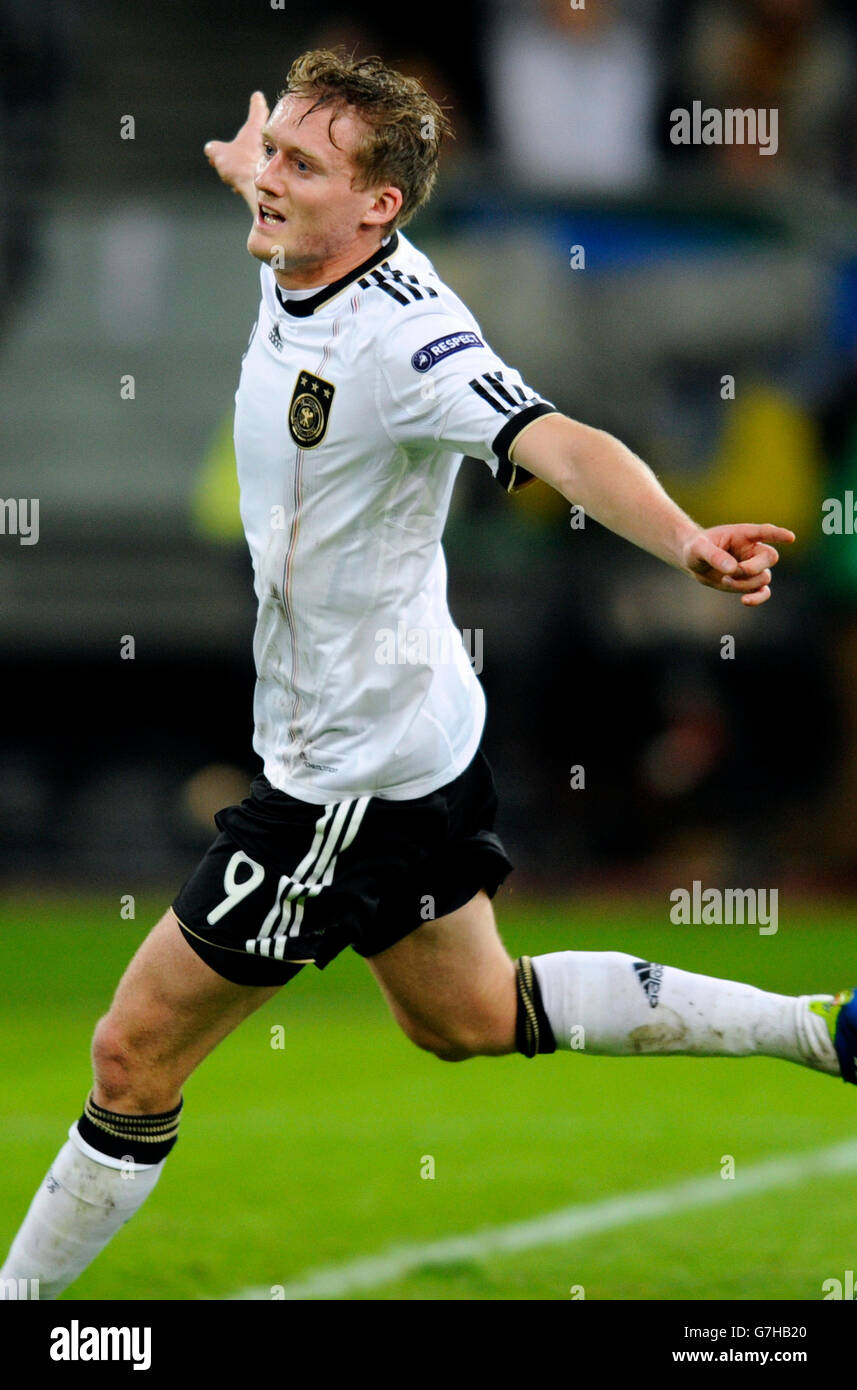 Andre Schuerrle, Germany, goal celebration, football qualification match for the UEFA European championship 2012 Stock Photo