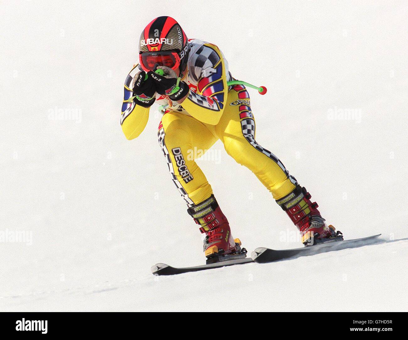 Skiing ... Wengen Skiing ... World Cup Slalom ... Downhill Men Stock ...