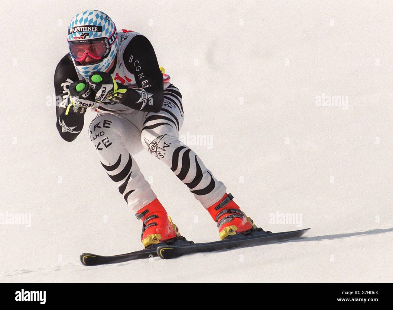 Skiing Wengen Skiing World Cup Slalom Downhill Men Stock