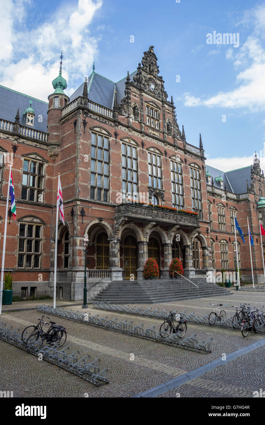 Main building of the Groningen University in The Netherlands Stock Photo
