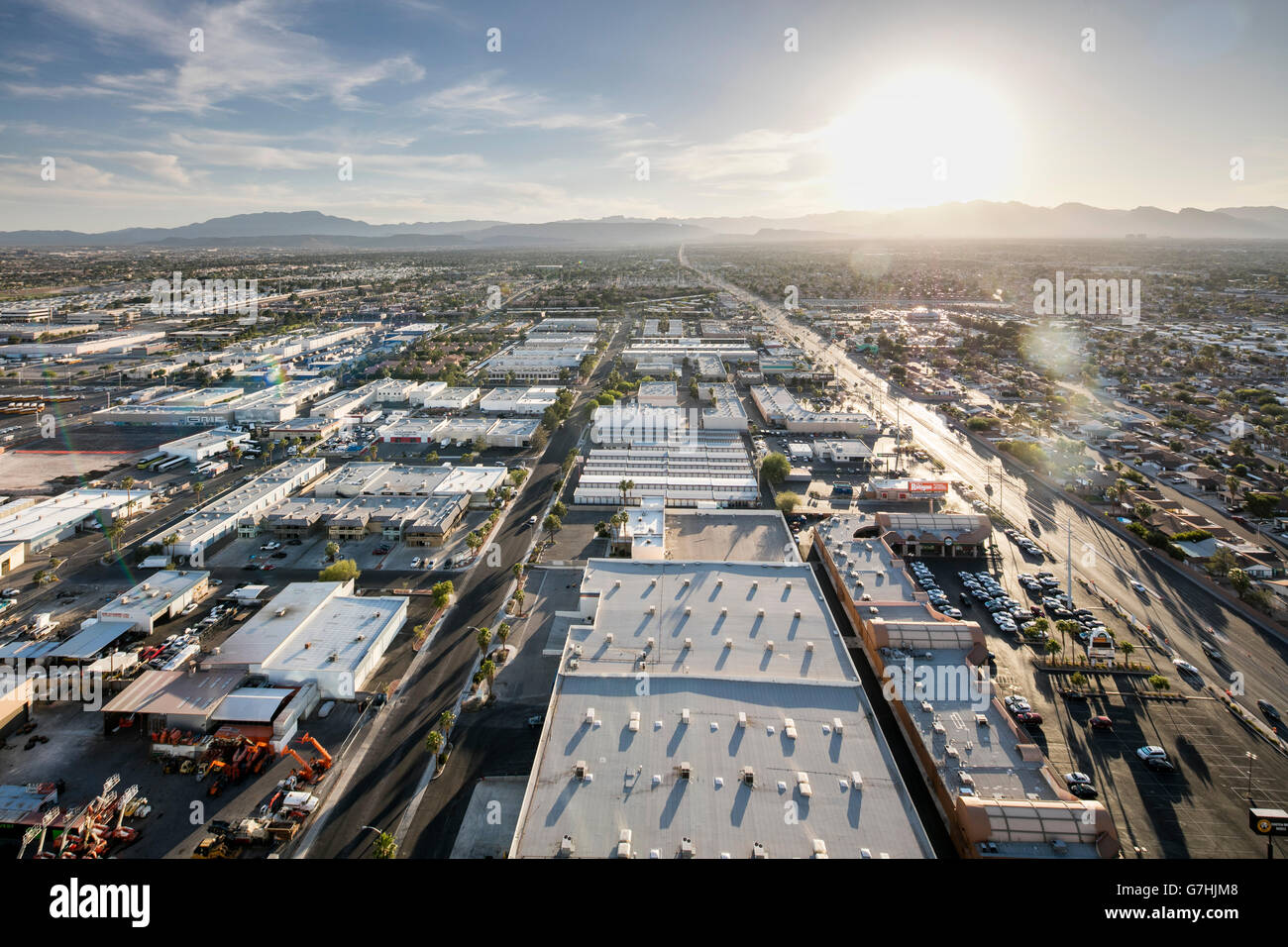 Elevated view of Las Vegas city, Nevada Stock Photo