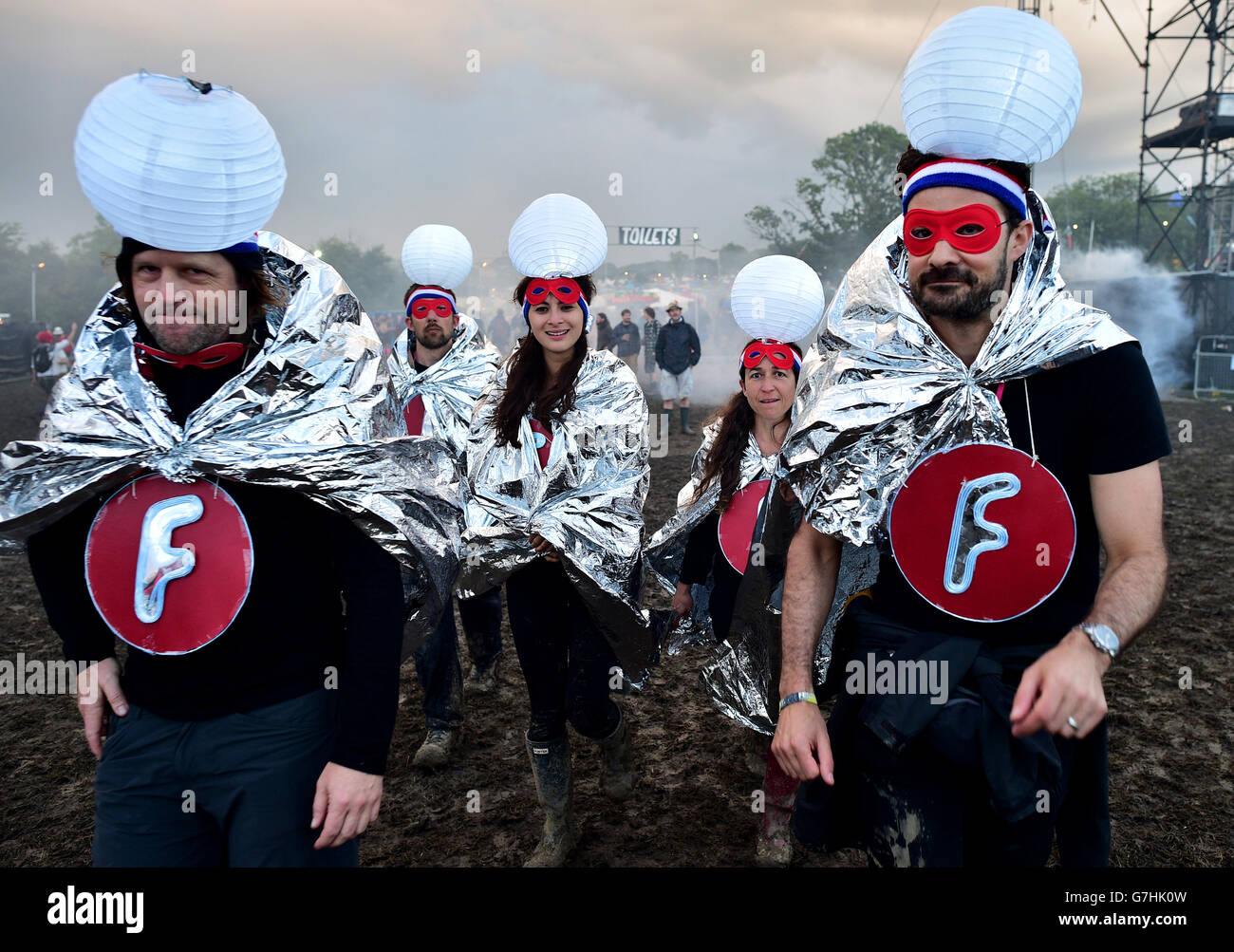 Fancy dress glastonbury festival hi res stock photography and